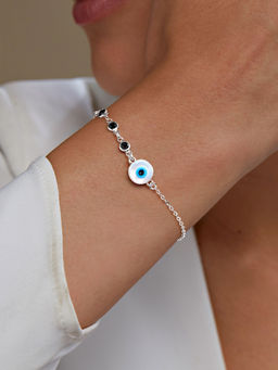 MINUTIAE - Silver Plated Crystals Link Bracelet