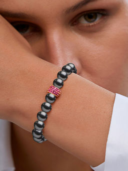 MINUTIAE - Grey Gold Plated Crystals Link Bracelet