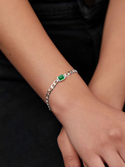 MINUTIAE - Silver Plated Crystals Link Bracelet