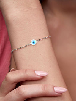 MINUTIAE - Silver Plated Crystals Link Bracelet