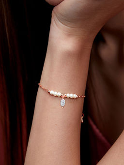 MINUTIAE - Rose Gold Plated Crystals Link Bracelet