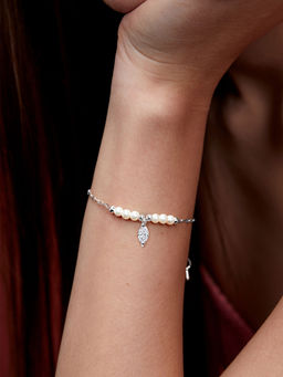 MINUTIAE - Silver Plated Crystals Link Bracelet