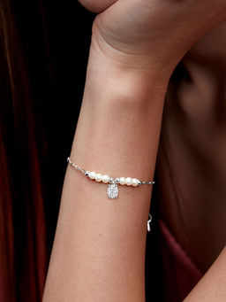 MINUTIAE - Silver Plated Crystals Link Bracelet