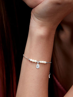 MINUTIAE - Silver Plated Crystals Link Bracelet