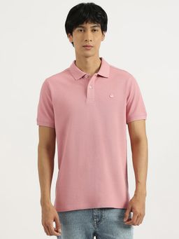United Colors of Benetton - Pink Relaxed Fit Collared Solid Polo T-Shirt