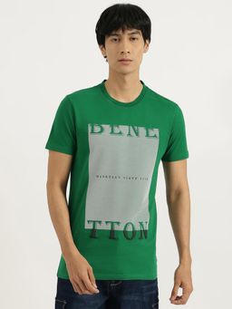 United Colors of Benetton - Green Regular Fit Round Neck Graphic Print T-Shirt