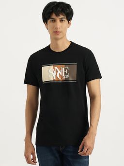 United Colors of Benetton - Black Regular Fit Round Neck Graphic Print T-Shirt