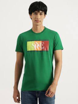 United Colors of Benetton - Green Regular Fit Round Neck Graphic Print T-Shirt