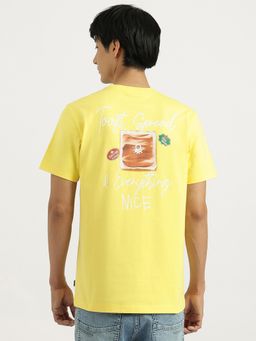 United Colors of Benetton - Yellow Relaxed Fit Round Neck Graphic Print T-Shirt