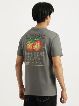 United Colors of Benetton - Grey Relaxed Fit Round Neck Graphic Print T-Shirt