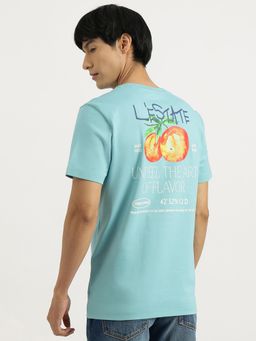 United Colors of Benetton - Blue Boxy Fit Round Neck Graphic Print T-Shirt