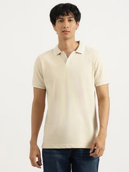 United Colors of Benetton - Beige Regular Fit Johnny Collar Solid Polo T-Shirt