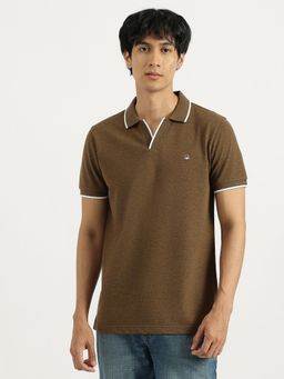 United Colors of Benetton - Brown Regular Fit Johnny Collar Solid Polo T-Shirt