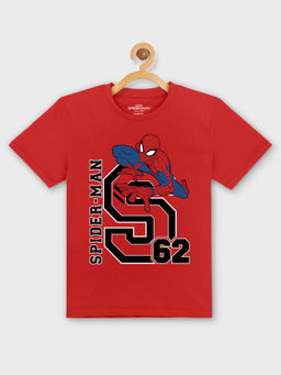 Kidsville - Spiderman Printed Red Tshirt For Boys