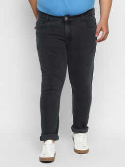 Urbano Plus - Dark Grey Regular Fit Denim Jeans Stretchable