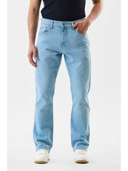 Snitch - Light Blue Solid Relaxed Casual Jeans