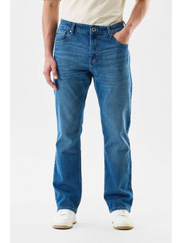 Snitch - Blue Solid Relaxed Casual Jeans