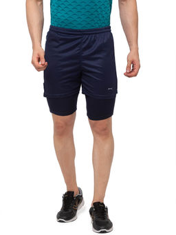Black Panther - Mens Navy Blue Shorts with Tights