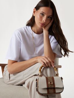 Guess - White Kerima Bamboo Mini Tp Hndl Flp