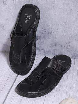 Carlton London - Solid Black Sandals