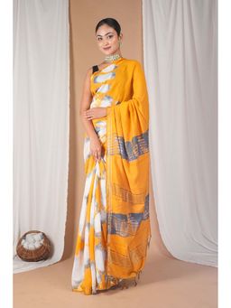 ANUTTARA - Bhagalpuri Multi-Color Silk Blend Tassels Tie & Dye Saree With Unstitched Blouse