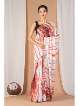 ANUTTARA - Bhagalpuri Multi-Color Silk Blend Tassels Tie & Dye Saree With Unstitched Blouse