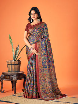 EXCLUSIVA - Multicolor Pashmina Design Saree with Unstitched Blouse