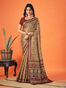 EXCLUSIVA - Multicolor Pashmina Design Saree with Unstitched Blouse