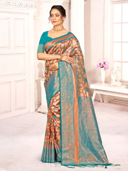 EXCLUSIVA - Multicolor Kanjivaram Saree with Unstitched Blouse