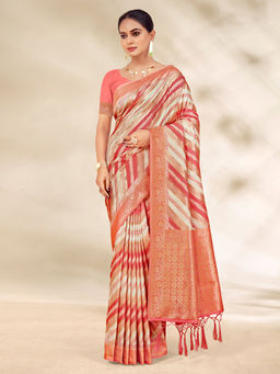 EXCLUSIVA - Multicolor Cotton Saree with Unstitched Blouse