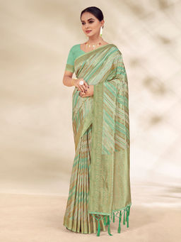 EXCLUSIVA - Multicolor Cotton Saree with Unstitched Blouse