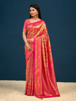 EXCLUSIVA - Multicolor Banarasi Saree with Unstitched Blouse