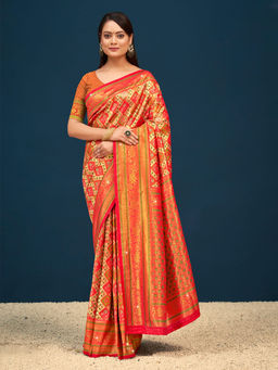 EXCLUSIVA - Multicolor Banarasi Saree with Unstitched Blouse