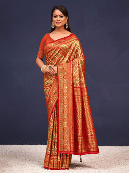 EXCLUSIVA - Multicolor Banarasi Saree with Unstitched Blouse