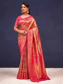 EXCLUSIVA - Multicolor Banarasi Saree with Unstitched Blouse