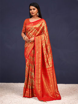 EXCLUSIVA - Multicolor Banarasi Saree with Unstitched Blouse