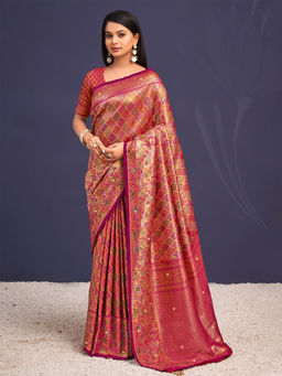 EXCLUSIVA - Multicolor Banarasi Saree with Unstitched Blouse