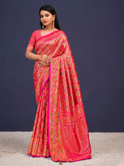 EXCLUSIVA - Multicolor Banarasi Saree with Unstitched Blouse