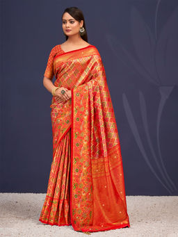EXCLUSIVA - Multicolor Banarasi Saree with Unstitched Blouse