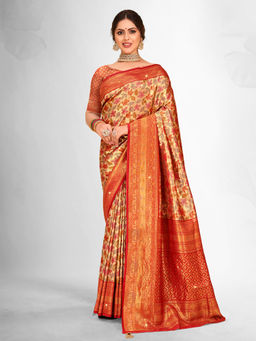 EXCLUSIVA - Multicolor Banarasi Saree with Unstitched Blouse