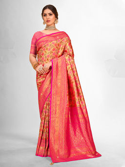 EXCLUSIVA - Multicolor Banarasi Saree with Unstitched Blouse