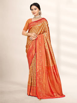 EXCLUSIVA - Multicolor Banarasi Saree with Unstitched Blouse