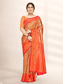 EXCLUSIVA - Multicolor Banarasi Saree with Unstitched Blouse