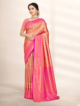 EXCLUSIVA - Multicolor Banarasi Saree with Unstitched Blouse