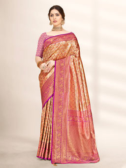 EXCLUSIVA - Multicolor Banarasi Saree with Unstitched Blouse