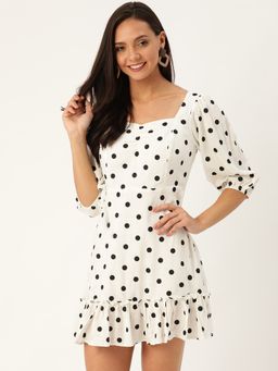 Twenty Dresses by Nykaa Fashion - Polka Dotted Love White Dress