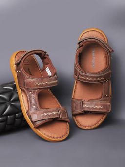 Hush Puppies - Men Brown Velcro Sandals