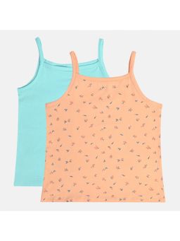 MINI KLUB - Girls Blue and Orange Knit Camisole (Pack of 2)