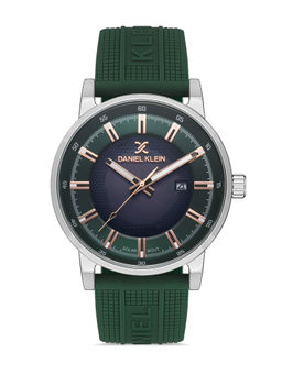 Daniel Klein - Green Grey White Color Silicone Strap Watch for Men DK.1.13198-3