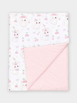 Mi Arcus - Ultra Soft Printed Blanket for Girls- White and Pink (12-36 Months)